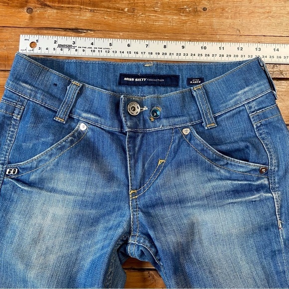 MISS sixty Karen jeans low rise light wash blue denim 98% cotton stretch size 25 - Picture 10 of 14